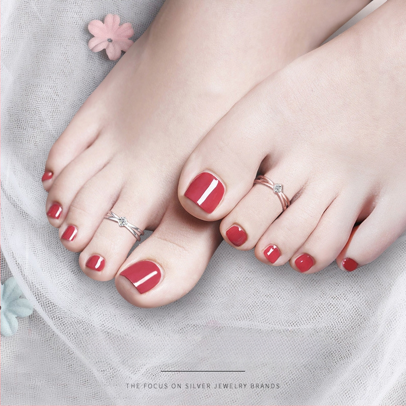 Inel pentru degetul de la picior, stil japonez-coreean, vârf deschis, electroplacat, pietre mozaice