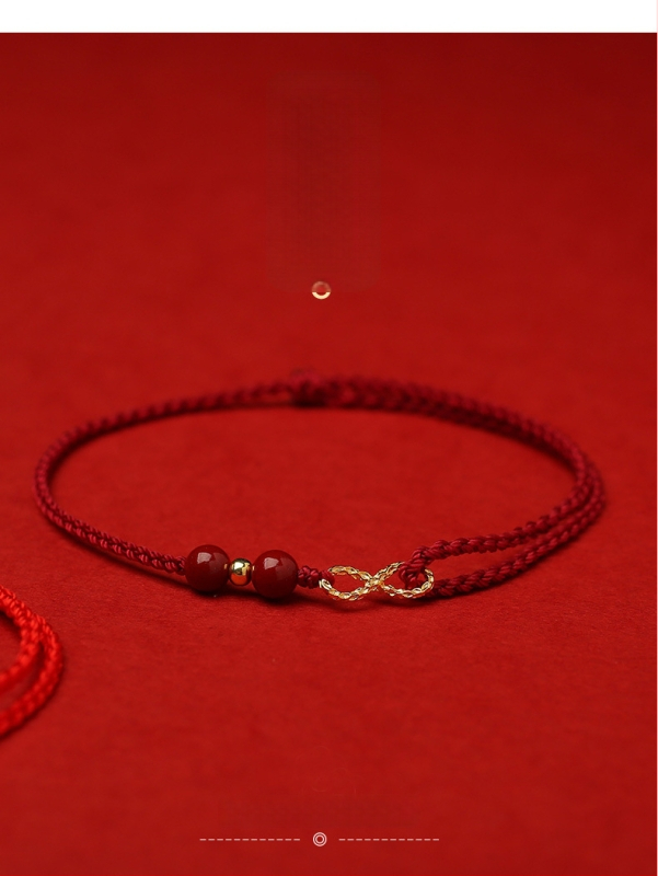 Анклет за крак, етно стил, циннабар мъниста, 14K златно покритие, минималистичен дизайн, персонализация достъпна, пролет 2022