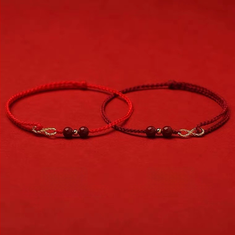 Анклет за крак, етно стил, циннабар мъниста, 14K златно покритие, минималистичен дизайн, персонализация достъпна, пролет 2022