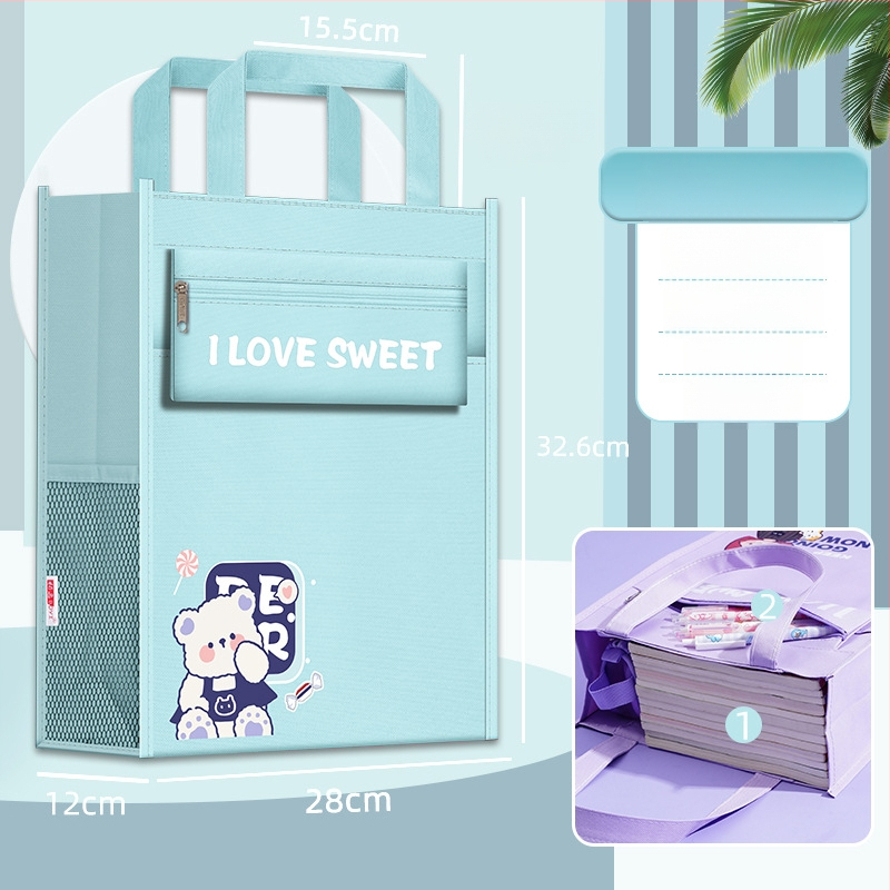 Geantă pentru fete din învățământ primar pentru cărți și teme, material Oxford, fermoar, Bai yi