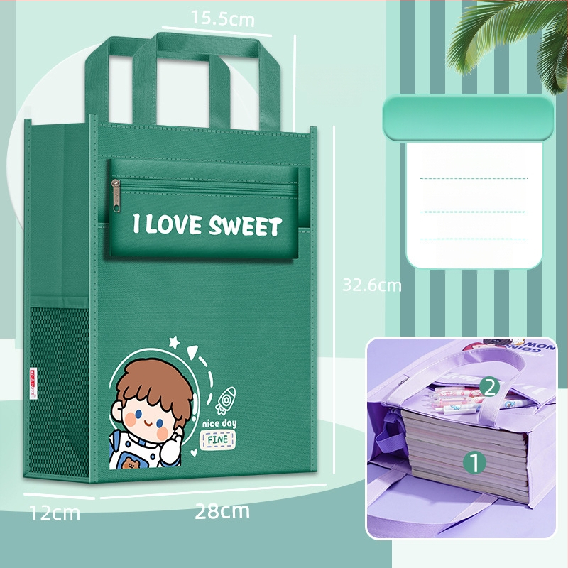 Geantă pentru fete din învățământ primar pentru cărți și teme, material Oxford, fermoar, Bai yi