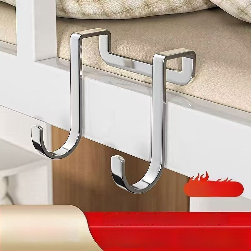 Set de 5 cârlige din oțel inoxidabil, în formă S dublă, fără găuri, încărcare 3 kg, pentru ușă sau spatele dulapului