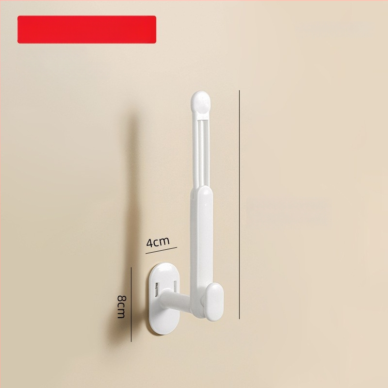 Cârlig extensibil în formă de L pentru depozitare, montaj pe perete fără găuri, din plastic, încărcătură maximă 2 kg, design modern minimalist