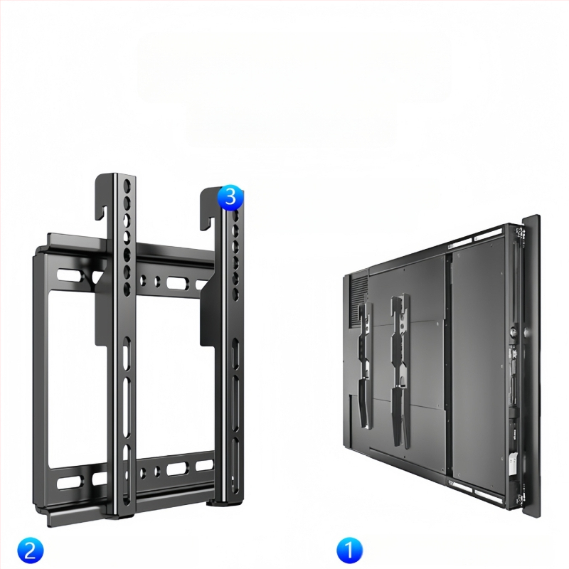 Универсален стенен монтаж за телевизор 26–65 инча, ултра тънък, студено валцована стомана, модел T50, тегло 1000 г