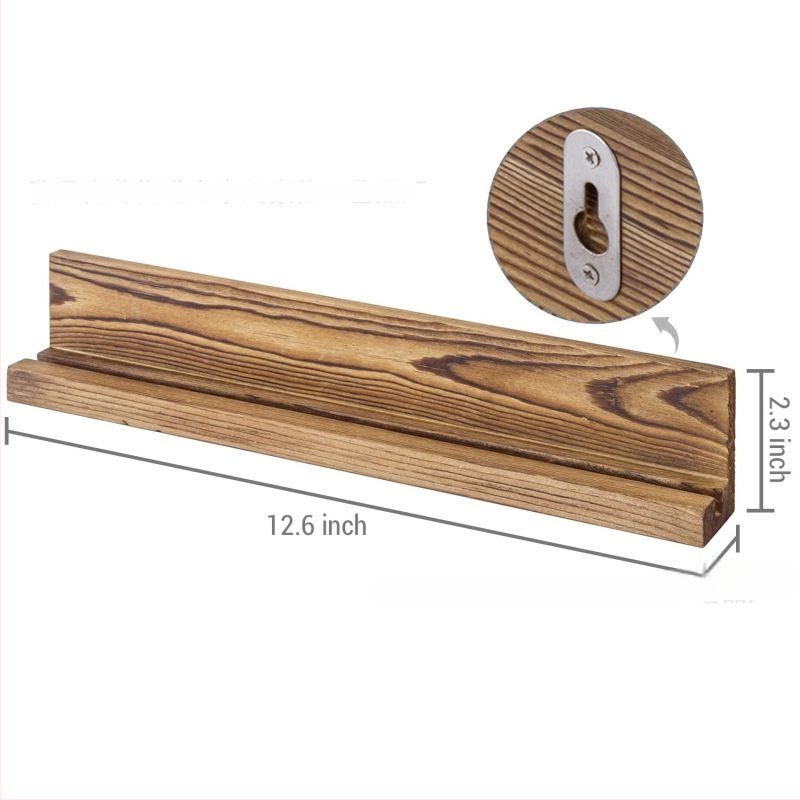 Drevená nástenná polica na pamätné mince, jednovrstvá, viacúčelová, moderný minimalistický štýl.