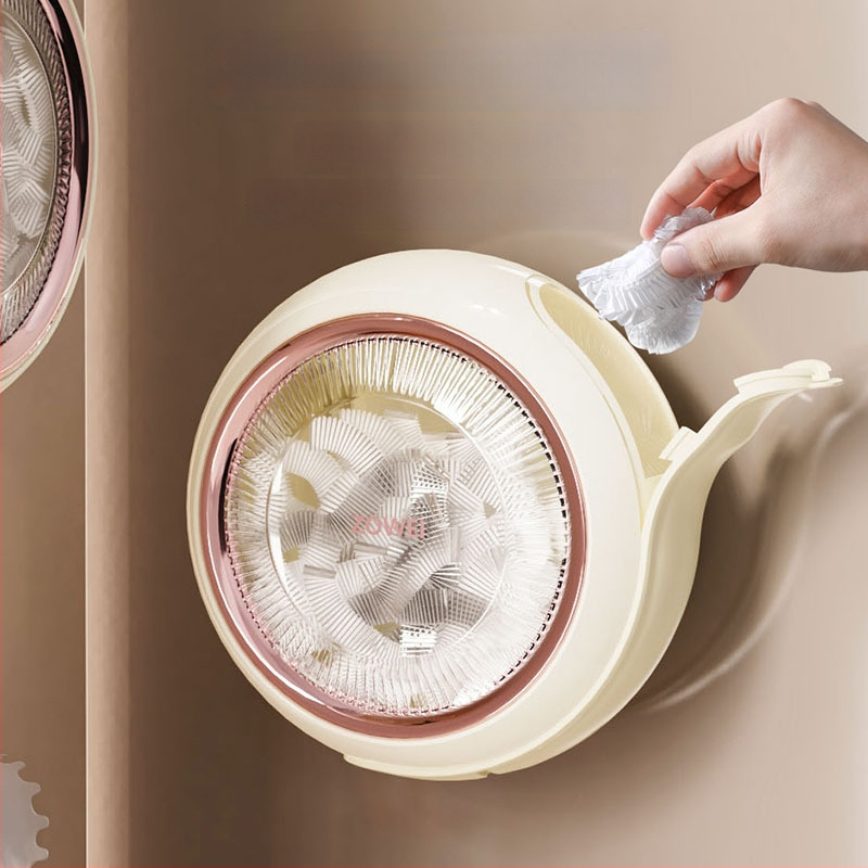 Nástenný skladovací box na jednorazové vrecká pre uchovanie potravín | ABS+PET+TPR, 99% nové plastové materiály