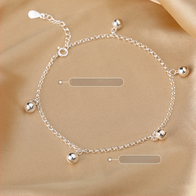 Глезенна гривна със седем звънчета, медна, геометричен дизайн, персонализирана