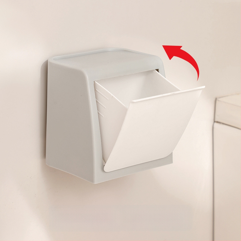 Японски стил стенна кутия за съхранение на санитарни подложки (материал PP, 100% нова пластмаса, тегло 346.7 g)