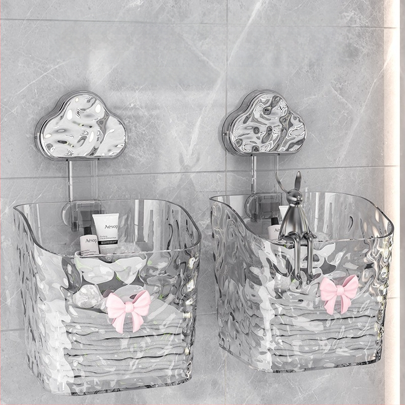 Настолна козметична кутия за съхранение, облачен стил, ледников мотив, пластмасова конструкция, лек лукс (100% нов пластмасов материал)