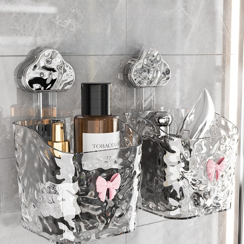 Настолна козметична кутия за съхранение, облачен стил, ледников мотив, пластмасова конструкция, лек лукс (100% нов пластмасов материал)