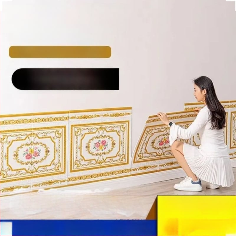 3D стенен стикер от XPE пяна – геометричен модел, китайски стил, стенно обкръжение за главата на леглото, пожарозащита