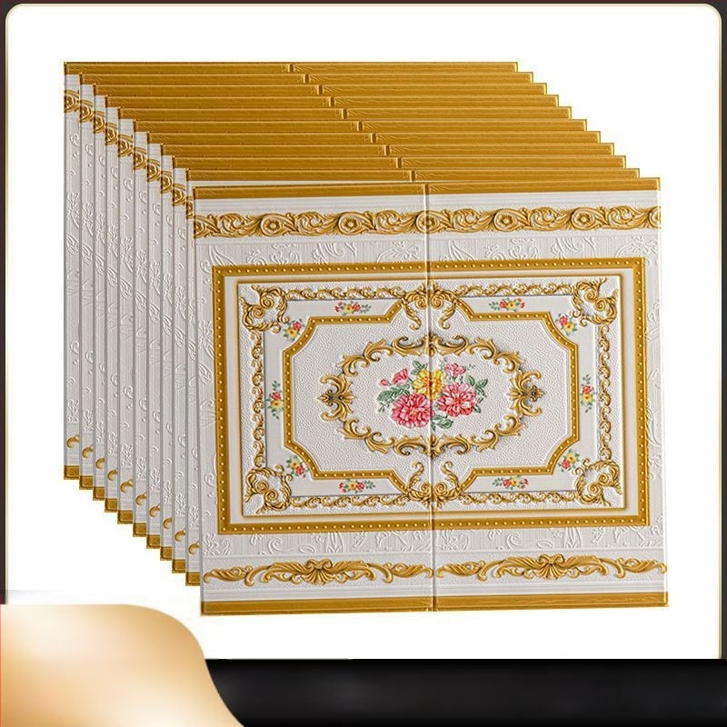 3D стенен стикер от XPE пяна – геометричен модел, китайски стил, стенно обкръжение за главата на леглото, пожарозащита