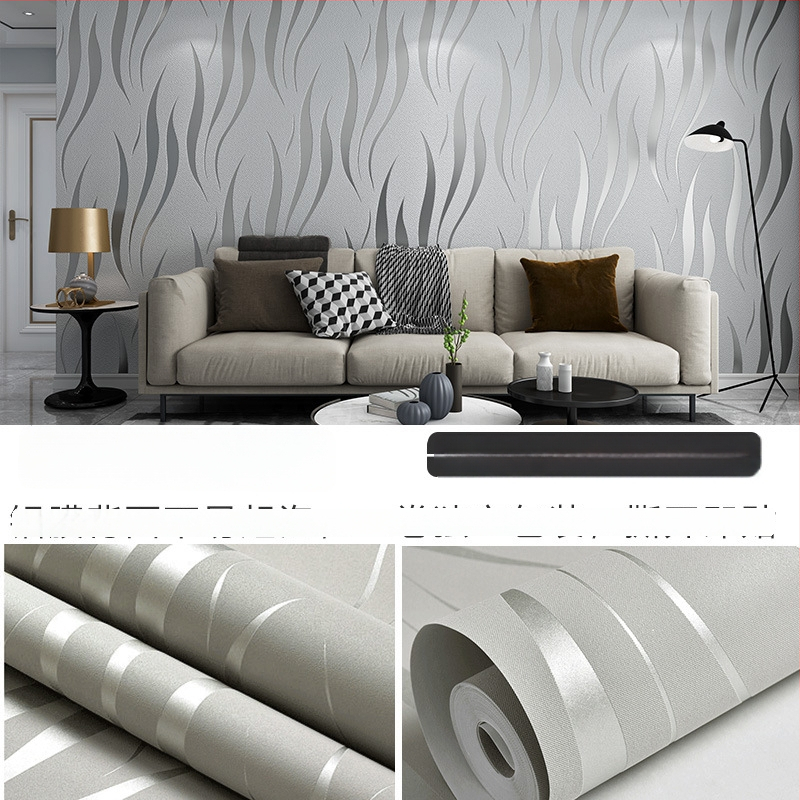 Autocolant de perete autoadeziv cu model în dungă și ondulat — design modern minimalist; material: textil nețesut; trei straturi; efect decorativ special; îmbunătățește decorul peretelui