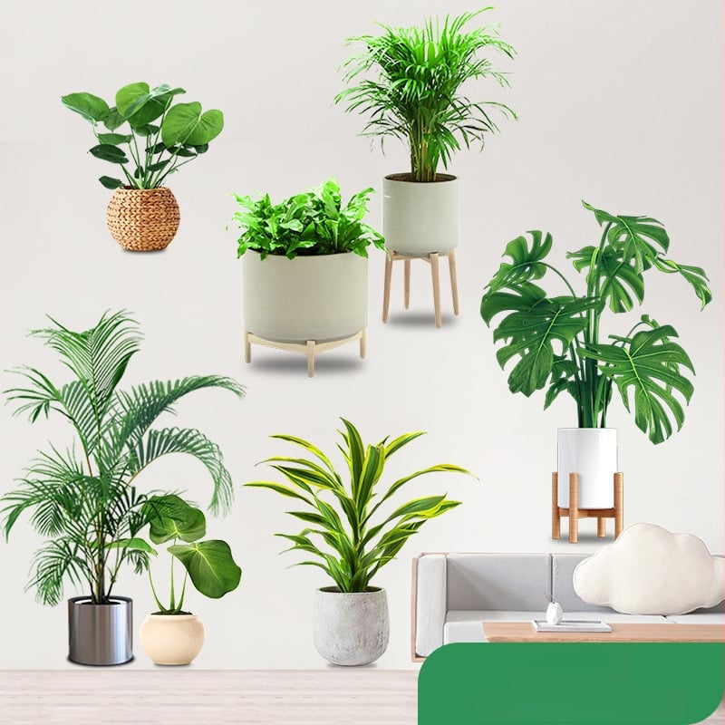 Sticker de perete - model vegetal, autoadeziv, impermeabil, PVC material, decor pentru living