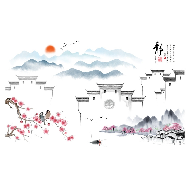 Nálepka na stenu CH69093 | PVC | Značka: Chuan Hao | Vodotesná nálepka na stenu | Priestory: obývacia izba, spálňa, štúdio, kuchyňa, kúpeľňa, vstup, balkón, komerčné priestory | Moderný minimalistický štýl, plochá nálepka na stenu