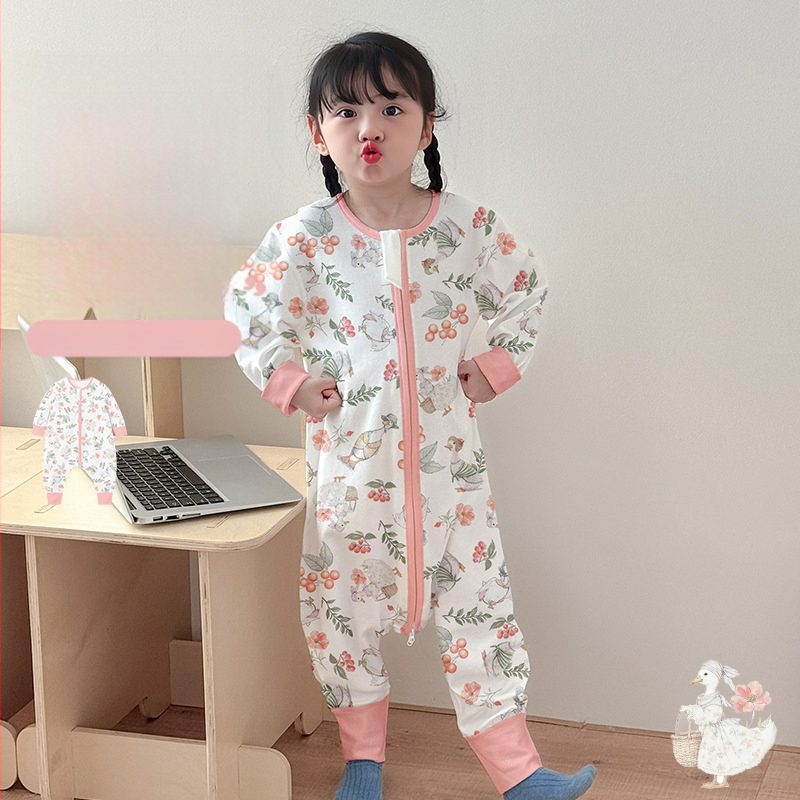 Sac de dormit pentru copii, patru anotimpuri, material din bumbac pur 95%+, căptușeală 95%+, umplutură bumbac catifelat, potrivit pentru 1–3 ani