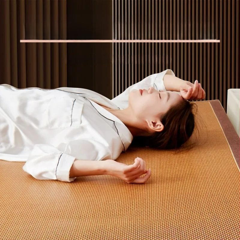 Сгъваем ратанов мат за спалня, Ice Silk (вискоза) — сплетена конструкция, китайски стил