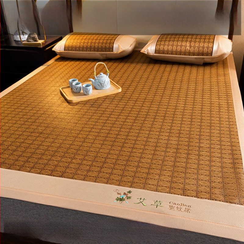 Сгъваем ратанов мат за спалня, Ice Silk (вискоза) — сплетена конструкция, китайски стил