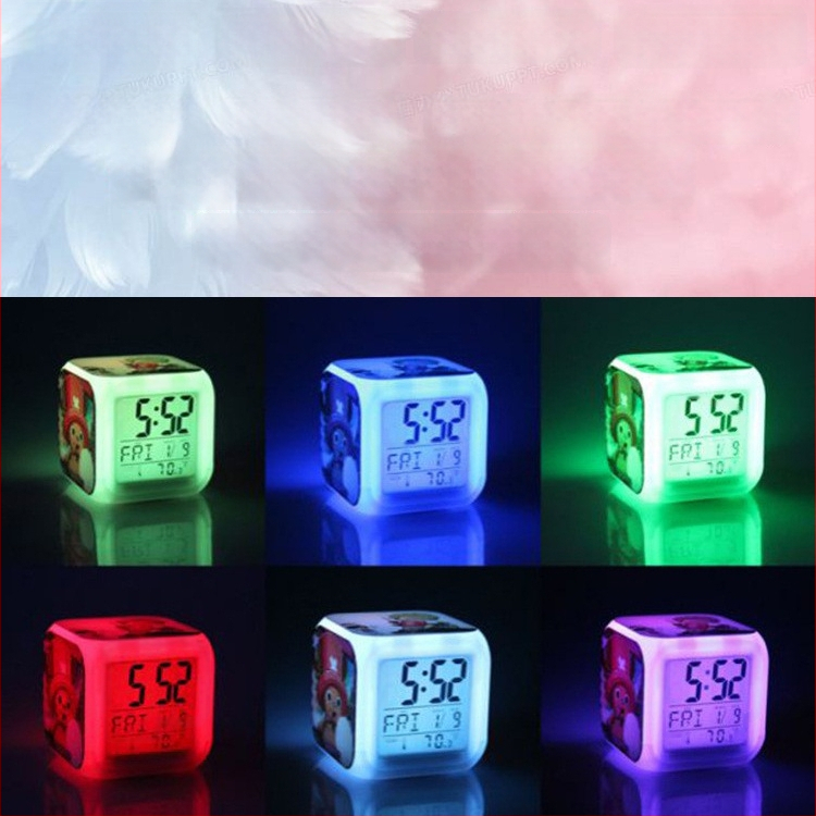 Будилник с LED дисплей, нощно осветление, аларма, 24-часов формат, персонализирано чрез изображения