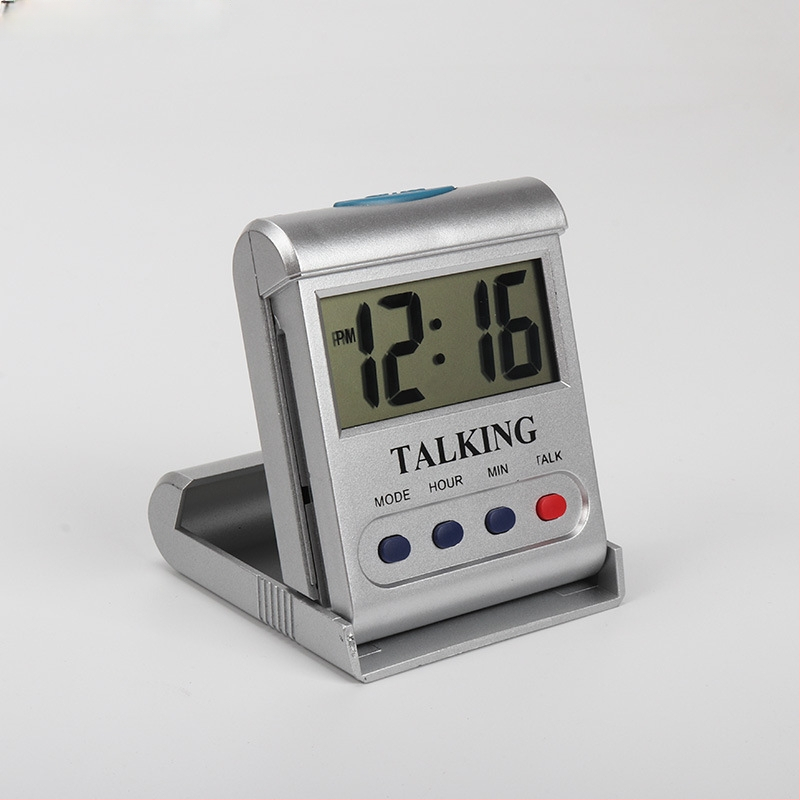 Настолен часовник със звуково обявяване на часа за възрастни и слепи, часови напомняния на всеки час (Едностранен дисплей; Автоматично захранване; Тип на движение: Друг; Водоустойчиво: Не)