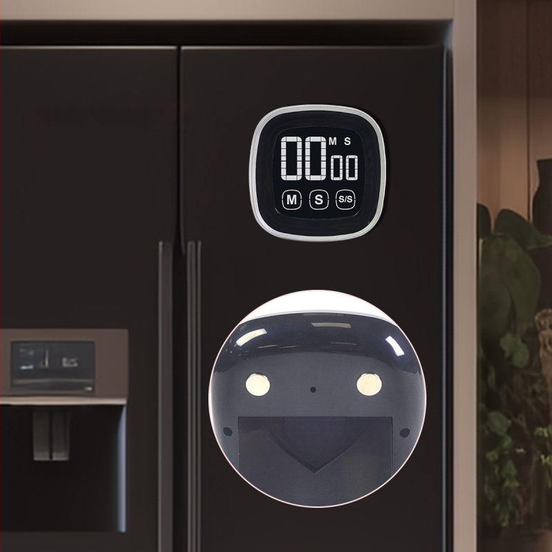 LCD сензорен таймер за управление на времето, квадратен ABS електронен часовник с будилник, захранван с батерия