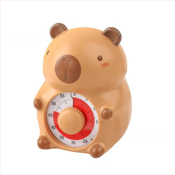 Snap капибара визуален безшумен таймер за ученици – механично движение, числов дисплей, мультяшен корпус, хронограф, ръчно задвижване