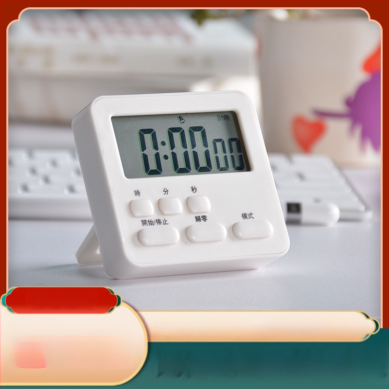 Многофункционален таймер за баня – LCD дисплей, батерийно захранване, електронен механизъм, правоъгълна форма, аларма