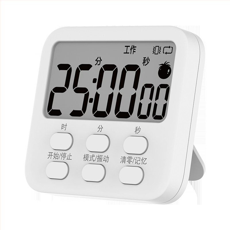 Електронен таймер с аларма, квадратен пластмасов корпус, батерийно захранване, за учене и кухня