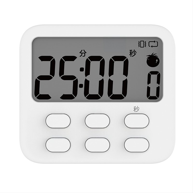 Електронен таймер с аларма, квадратен пластмасов корпус, батерийно захранване, за учене и кухня