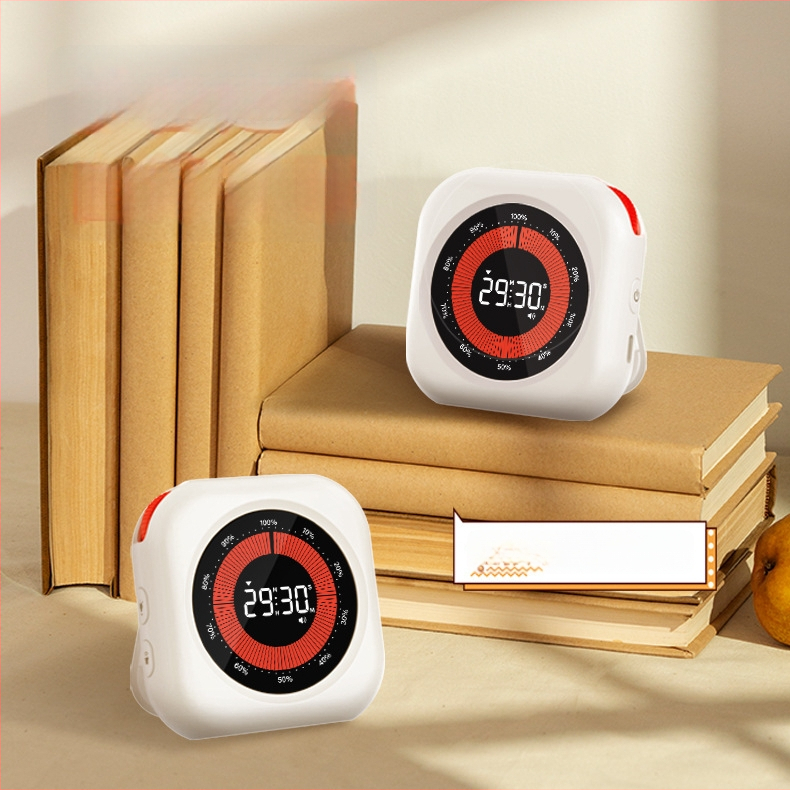 Визуален таймер за учене на ученици, таймер за самодисциплина, кръгъл корпус (електронно движение, LCD дисплей, хронограф, батерийно захранване)