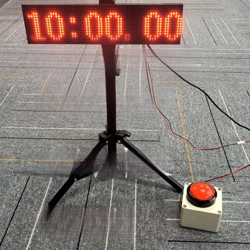 Prenosný časovač odpočítavania s tlačidlovým ovládaním a LED veľkým displejom; mechanický pohon; ABS puzdro; kruhový dizajn