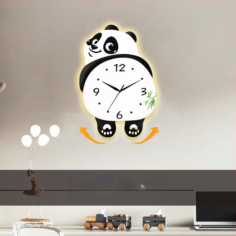 Panda nástenné hodiny - quartz, batériové napájanie, kruhový plastový ciferník, analóg, obývačka