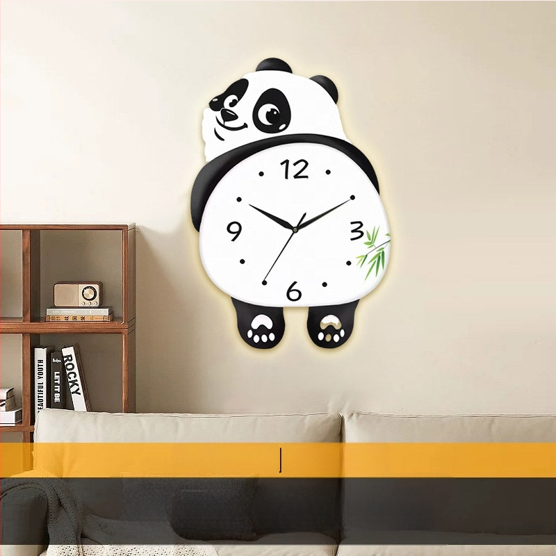 Panda nástenné hodiny - quartz, batériové napájanie, kruhový plastový ciferník, analóg, obývačka