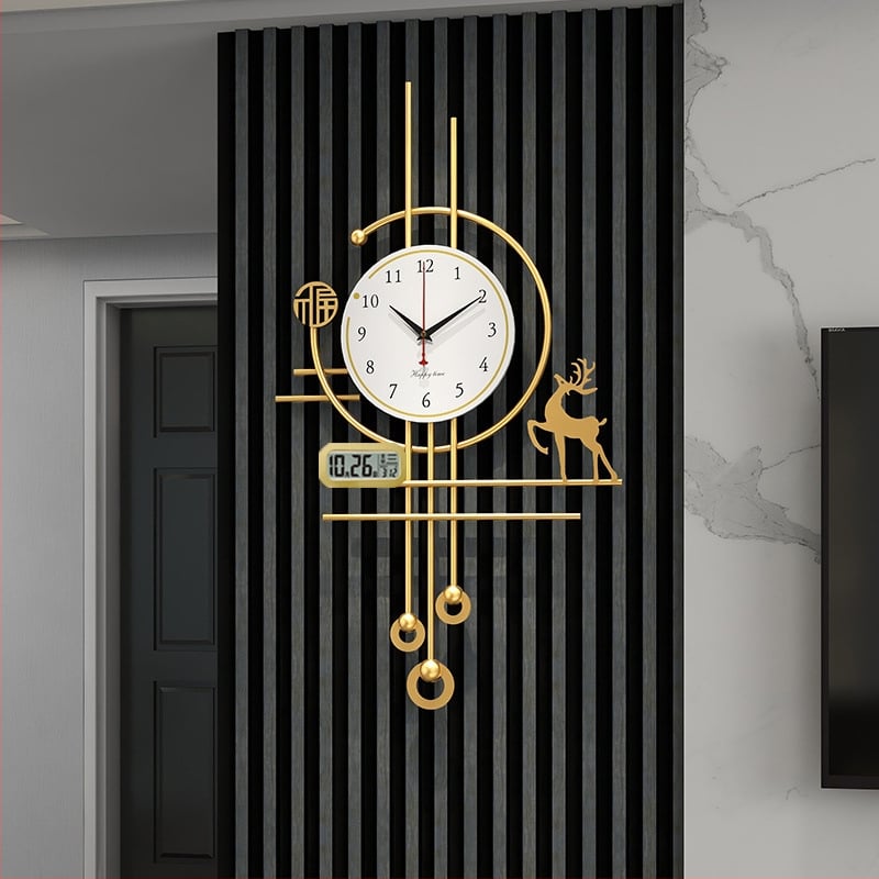 Wall Clock with Sapphire Case, Laminated Dial, Quartz Glass Mirror, Jump-Second Movement, Dry-Battery Powered