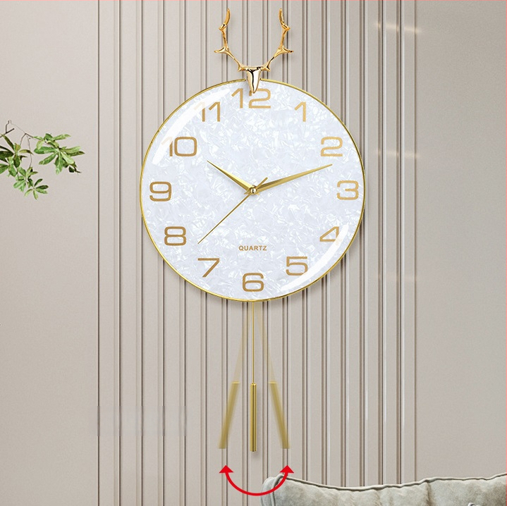 Nástenné hodiny - Nordic roh dizajn, ľahký luxus pre obývaciu izbu, kvarc, tichý chod, batériový pohon, kovové puzdro a ciferník