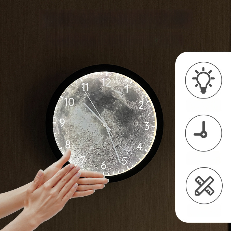 Nástenné hodiny s LED displejom, teplomer, 24-hodinová indikácia, plynulý pohyb sekundovej ručičky