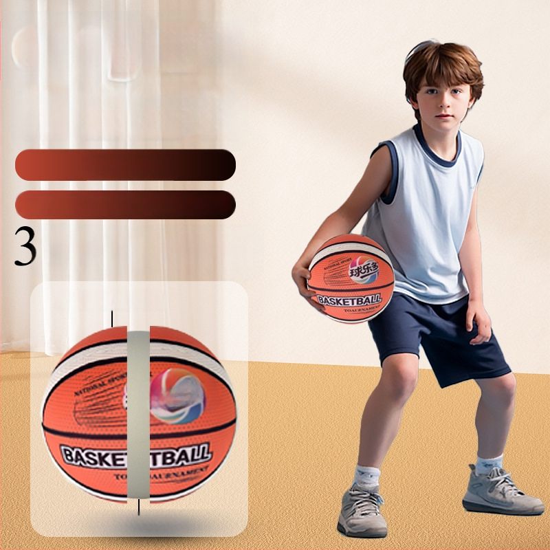 Shin's basketbal s textilným obalom – tichá vnútorná lopta, PU materiál, Súťažná trieda #5