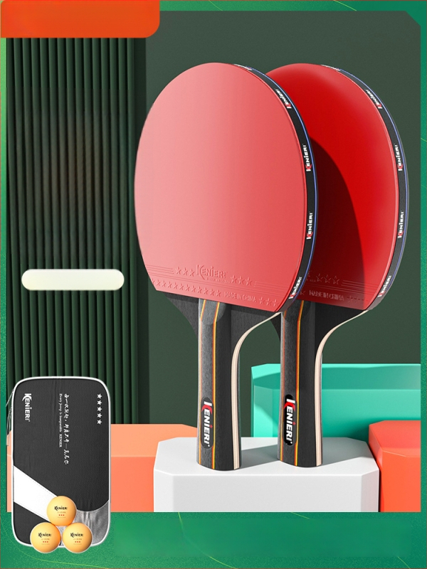 Knier Sada rakiet na stolný tenis pre deti a dospelých – profesionálna úroveň, horizontálna raketa, guma s lepidlom, dlhá rúčka, poplar doska