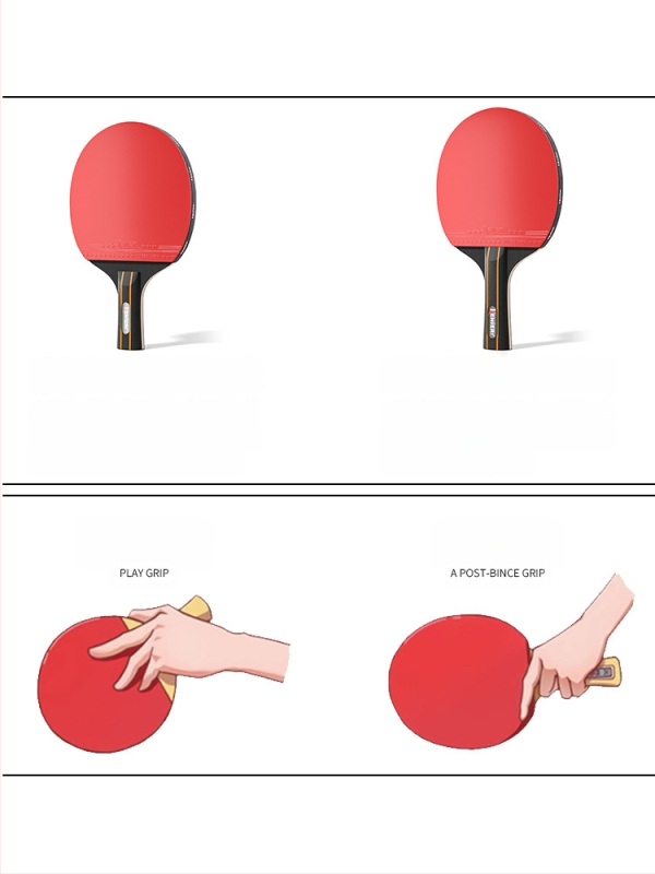 Knier Sada rakiet na stolný tenis pre deti a dospelých – profesionálna úroveň, horizontálna raketa, guma s lepidlom, dlhá rúčka, poplar doska