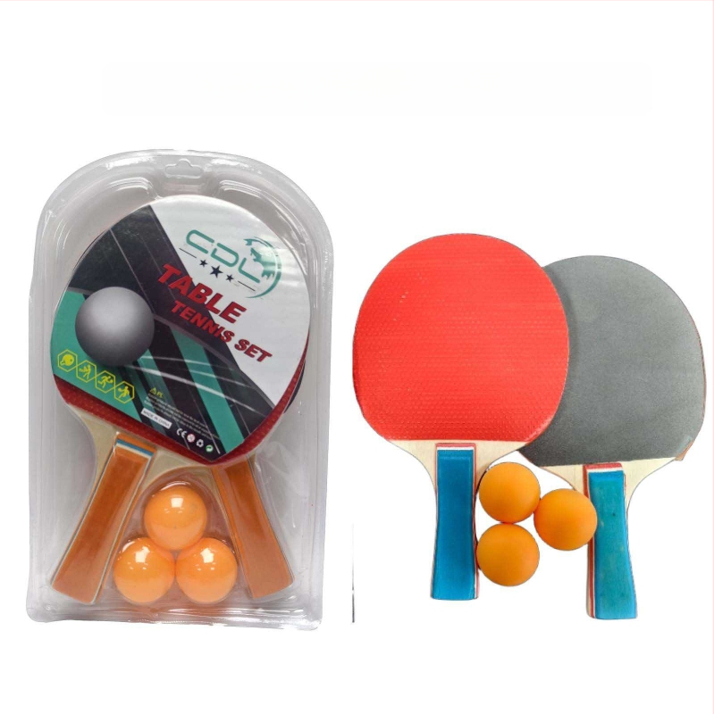 Set stolného tenisu – 2 rakety a 3 loptičky, doska z topolu, dvojstranné peny gumy, bočný úder