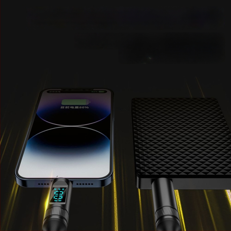 USB-C към USB-C кабел с цифров дисплей, 100W PD, 8K проекция, тегло 50 г