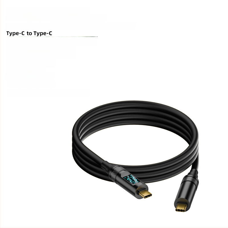 USB-C към USB-C кабел с цифров дисплей, 100W PD, 8K проекция, тегло 50 г