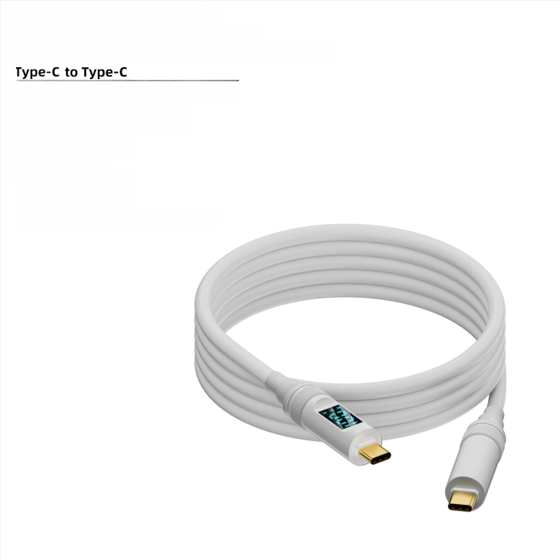 USB-C към USB-C кабел с цифров дисплей, 100W PD, 8K проекция, тегло 50 г