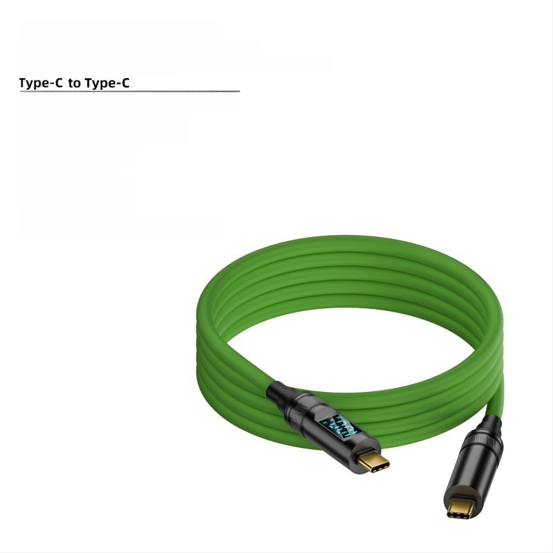 USB-C към USB-C кабел с цифров дисплей, 100W PD, 8K проекция, тегло 50 г