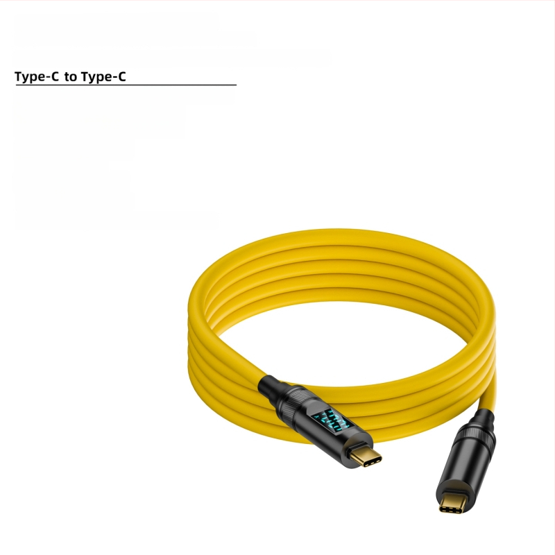 USB-C към USB-C кабел с цифров дисплей, 100W PD, 8K проекция, тегло 50 г