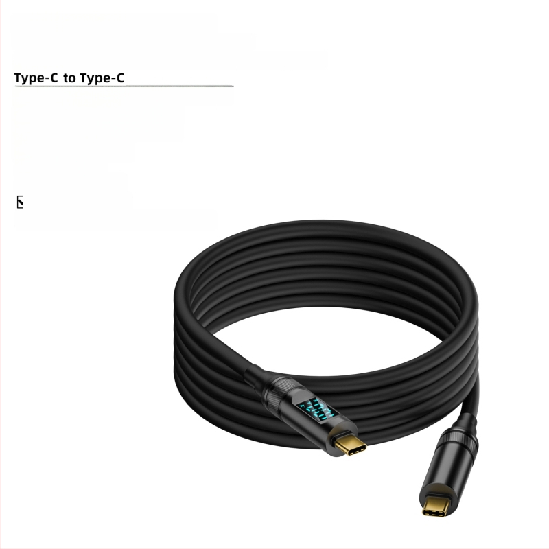 USB-C към USB-C кабел с цифров дисплей, 100W PD, 8K проекция, тегло 50 г