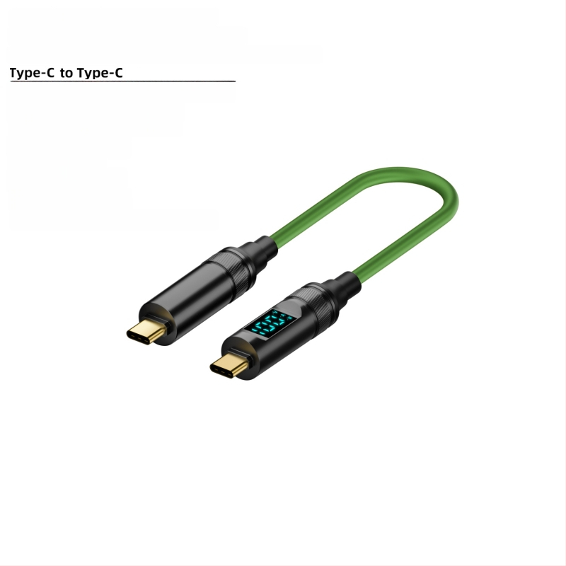 USB-C към USB-C кабел с цифров дисплей, 100W PD, 8K проекция, тегло 50 г