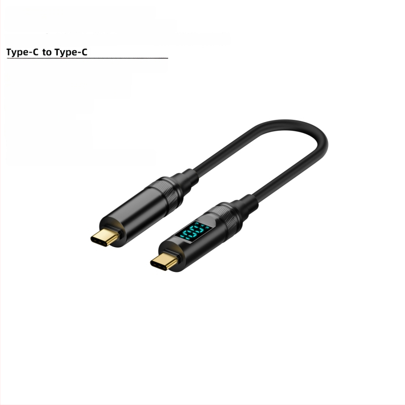 USB-C към USB-C кабел с цифров дисплей, 100W PD, 8K проекция, тегло 50 г