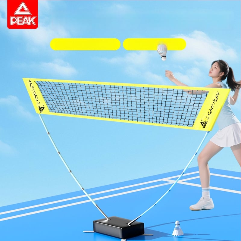 Peak Prenášateľný skladací rám badmintonu — pre vnútorné a vonkajšie použitie, nylon a sklenené vlákna, odnímateľné stĺpy