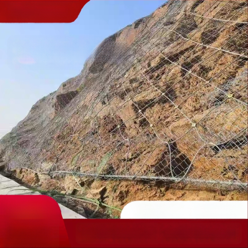 Oldalvédő háló lejtőkhez – gyémánt alakú rács, forróhorganyzott, Yinyi márka, hegyi kőomlás elleni védelem